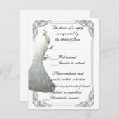 Custom White Peacock Wedding Response Card RSVP Karte (Vorne/Hinten)