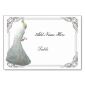 Custom White Peacock Wedding Table Platzkarte Tischnummer (Vorderseite)