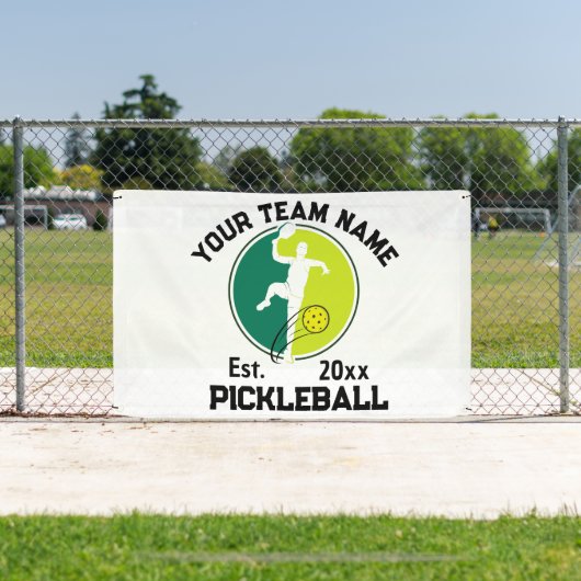 Custom White Pickleball Club Team Player Pickler Banner (Insitu)