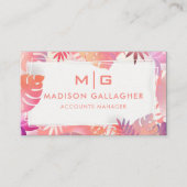 Custom White Pink Ästhetik Floral Beruflich Visitenkarte (Vorderseite)