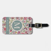 Custom White Pink Blue Paisley Muster Gepäckanhänger (Vorderseite horizontal)