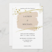 Custom White Pink Gold New Story Wedding Einladung (Vorne/Hinten)