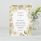 Custom White Pink Peach African Frame Wedding Einladung (Stehend Vorderseite)