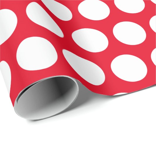 Custom White Polka Dot Geschenkpapier (Rolleneckpunkt)