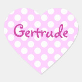 Custom White Polka Dots Herz-Aufkleber (Vorderseite)