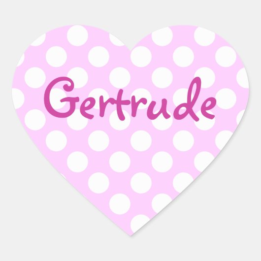 Custom White Polka Dots Herz-Aufkleber (Vorderseite)
