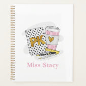 Custom White Pre-K Teacher School Planer (Vorderseite)