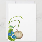 Custom White Pumpkin Fall Floral Green Einladung (Rückseite)
