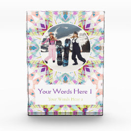 Custom White Purple Green Christmas Decor Gift Fotoblock