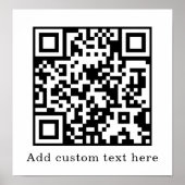 Custom White QR Code | Minimalist Text Display Poster (Vorne)