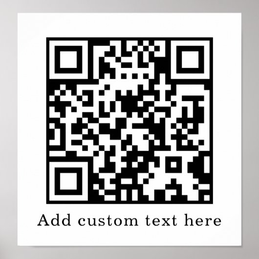 Custom White QR Code | Minimalist Text Display Poster (Vorne)