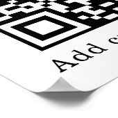Custom White QR Code | Minimalist Text Display Poster (Ecke)