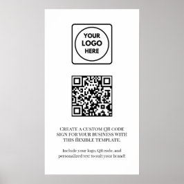 Custom White QR Code | Professional Business  Poster