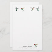 Custom White Ruby-throated Hummingbird Stationery Briefpapier (Vorne/Hinten)