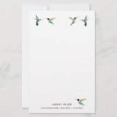 Custom White Ruby-throated Hummingbird Stationery Briefpapier (Vorderseite)