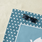 Custom White Seepferd Polka Dots Türkis Aquamarin Strandtuch (Beispiel)
