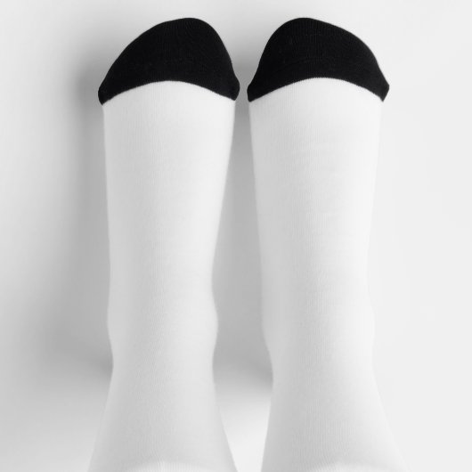Custom white simple Design Add Photo or Text Socken (Oben)