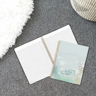 Custom White Snowflake Spiral Notebook Notizblock