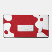 Custom White & Tomato Red Blob Desk Mat Schreibtischunterlage (Tastatur & Maus)