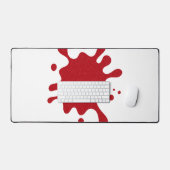 Custom White & Tomato Red Ink Splash Desk Mat Schreibtischunterlage (Tastatur & Maus)