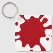 Custom White & Tomato Red Paint Splatter Keychain Schlüsselanhänger (Vorderseite)