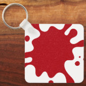 Custom White & Tomato Red Paint Splatter Keychain Schlüsselanhänger (Vorderseite)