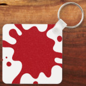 Custom White & Tomato Red Paint Splatter Keychain Schlüsselanhänger (Rückseite)