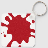 Custom White & Tomato Red Paint Splatter Keychain Schlüsselanhänger (Rückseite)
