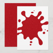 Custom White & Tomato Red Splash Card Save The Date (Vorne/Hinten)