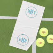 Custom White Towel with Initials Badehandtuch