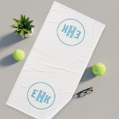 Custom White Towel with Initials Badehandtuch