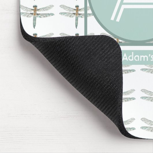 CUSTOM WHITE TRENDY DRAGONFLY PATTER MOUSEPAD (Ecke)