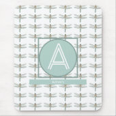 CUSTOM WHITE TRENDY DRAGONFLY PATTER MOUSEPAD (Vorne)