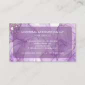 Custom White Violet Lila Agate Beruflich Visitenkarte (Rückseite)