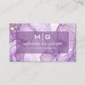 Custom White Violet Lila Agate Beruflich Visitenkarte (Vorderseite)