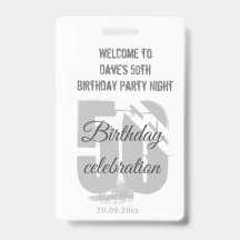 Custom White VIP Pass Geburtstagsparty Einladung
