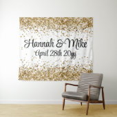 Custom White Weddrop Foto Booth Prop Wandteppich (Beispiel (Horizontal))