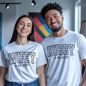 Custom Wifey and Hubby Shirts for Bride and Groom