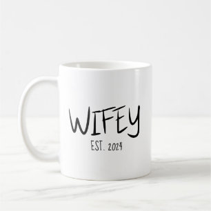 Custom Wifey EST Year Couple Wedding Anniversary Kaffeetasse