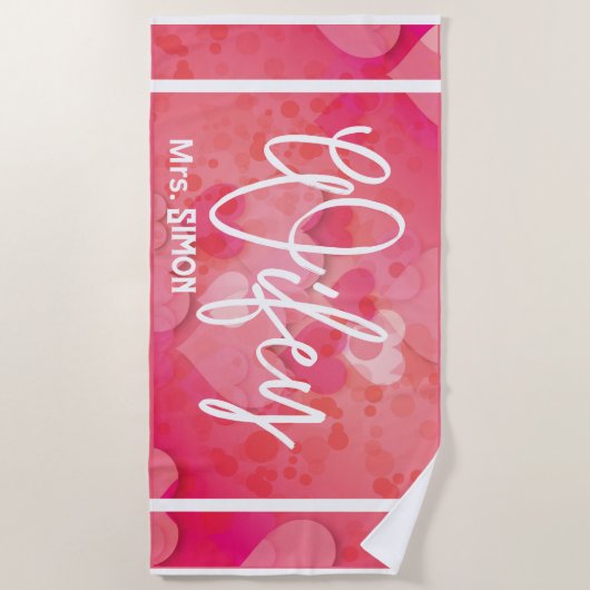 Custom Wifey Heart Strandtuch (Vorderseite)