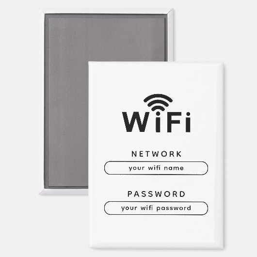 Custom WiFi Magnet for Office & Home Guest Network (Vorderseite/Rückseite)