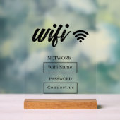 Custom Wifi Password Acrylic Table Sign Acrylschild (Neutral)