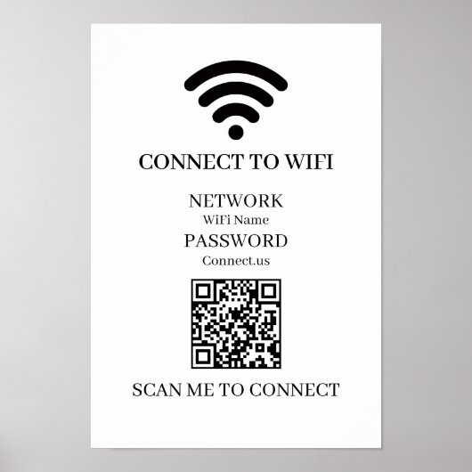 Custom WiFi QR | Easy Network Scan Display Poster (Vorne)