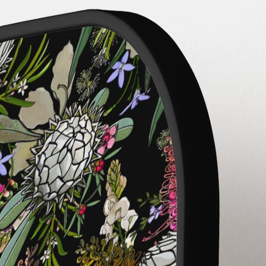 Custom Wild Bush Blume Bouquet - Protea Pickleball Schläger (Linke Seite)