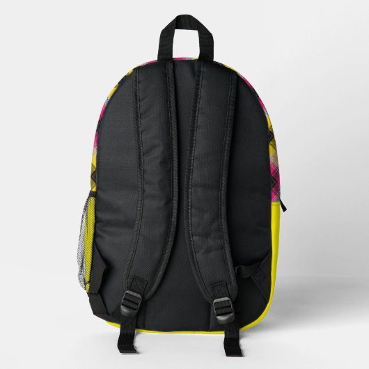 Custom Wild Kariert Bedruckter Rucksack (Rückseite)