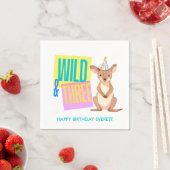 Custom Wild & Three Kangaroo 3. Geburtstag Napkins Serviette (Beispiel)