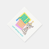 Custom Wild & Three Zebra 3. Geburtstag Napkins Serviette (Ecke)