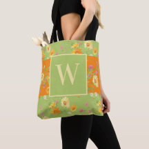 Custom Wildblume Green Floral Mit Monogramm