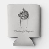 Custom Wildblume Rustikale Hochzeit Dosenkühler (Rückseite)