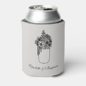 Custom Wildblume Rustikale Hochzeit Dosenkühler (Kanne Rückseite)